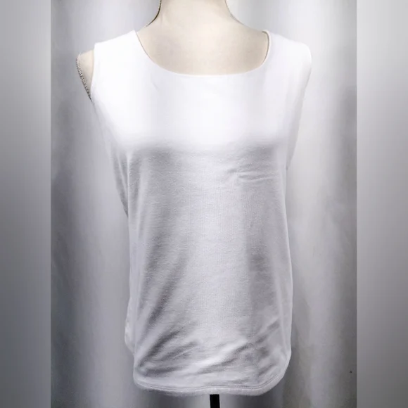 Coldwater Creek White Sleeveless Tank Top - Picture 2 of 8